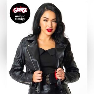 Unique Vintage X Grease Vegan Leather Motorcycle Jacket!